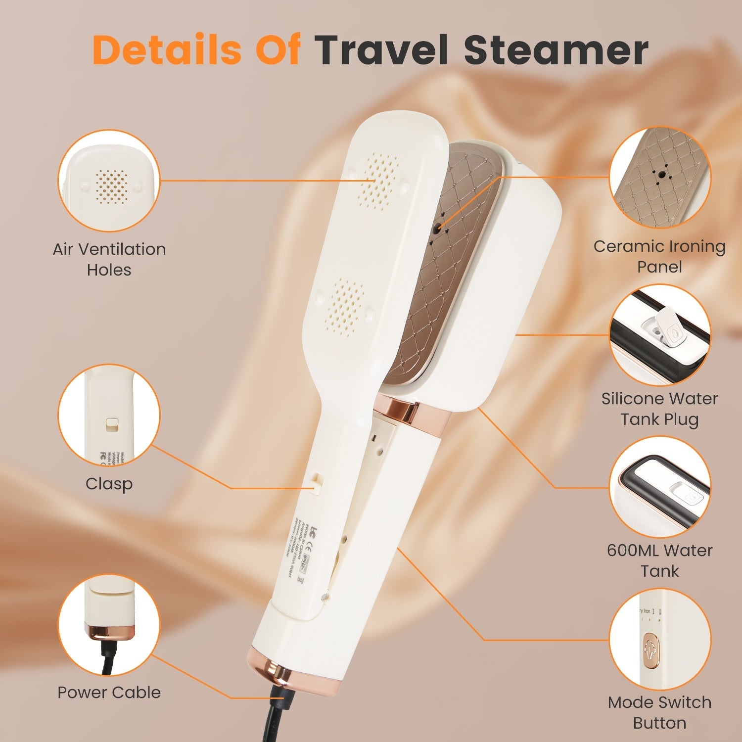 1Set Steam Iron Press 3 In 1 Travel Steamer For Clothes With 180 Degree Flip Head Portable Handheld Flat Iron 1000W Wrinkles Remover Wet And Dry Ironing Garment Steamer 20S Fast Heat Up