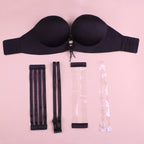 Invisible drawstring gather bra