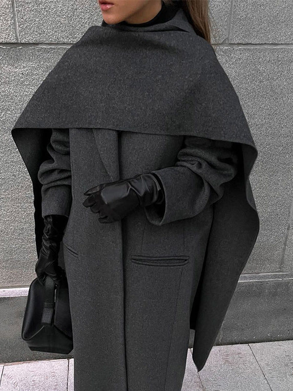 Arrival Of Scarf Collar Woolen Coat