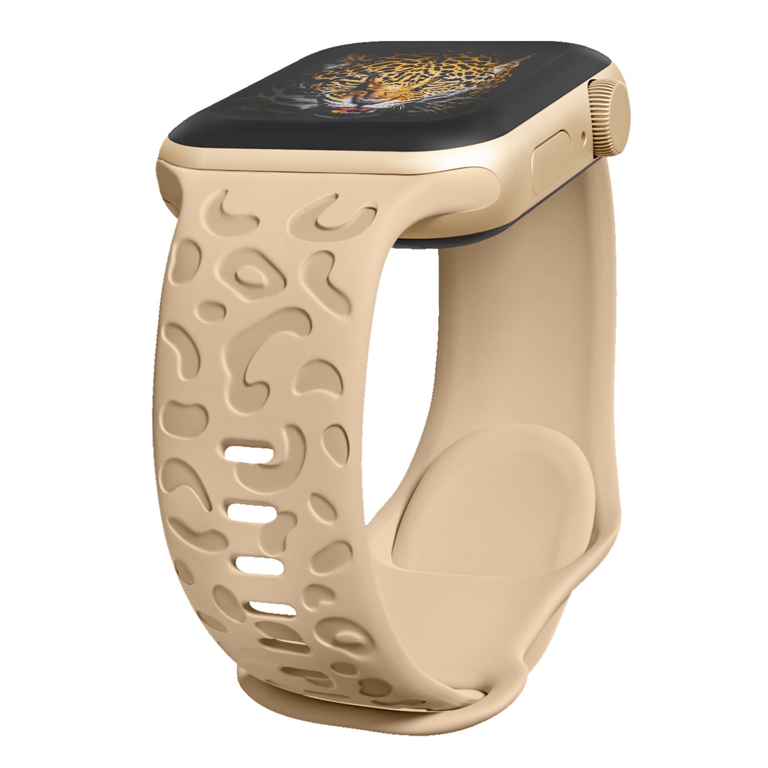 Applicable Watch Strap Watchs8ultra Laser Carving Embossed Leopard Print Butterfly Clasp Silicone