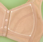 Printed Soft Cotton Bra Front Button Ladies Underwired Underwear Plus Size Bra